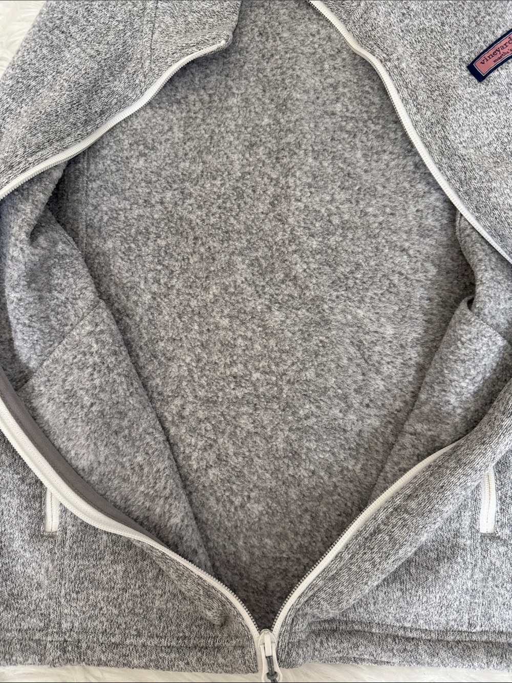 Vineyard Vines Gray Full Zip Fleece Vest Size Small - Picture 8 of 8